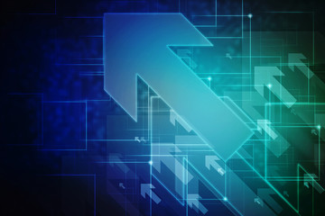 2d illustration Abstract futuristic electronic circuit technology background