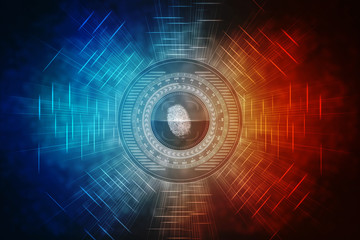 Fingerprint Scanning Technology Concept 2d Illustration