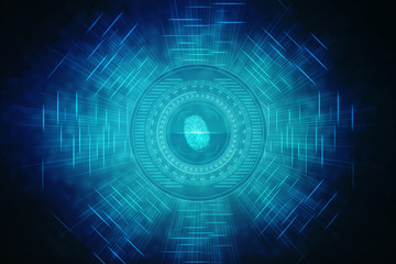 Fingerprint Scanning Technology Concept 2d Illustration