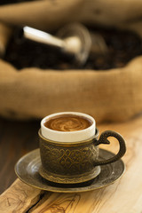 turkish coffee served in traditional cup
