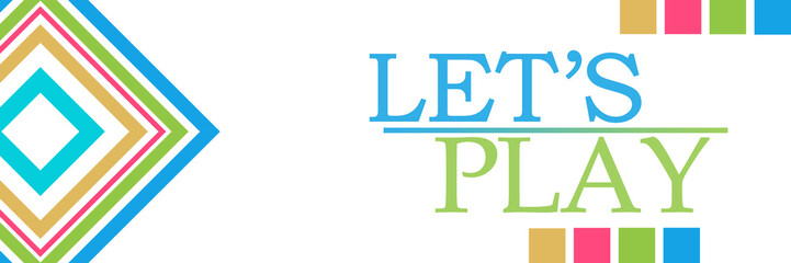 Lets Play Colorful Borders Squares Horizontal 