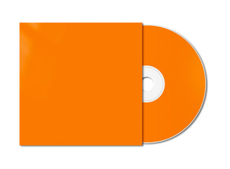 Orange CD - DVD mockup template isolated on white
