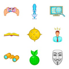 Stance icons set, cartoon style