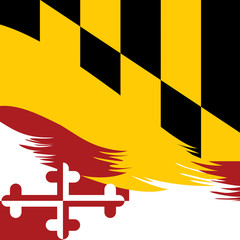 An abstract illustration of Maryland Flag color background with an isolated blank space at the bottom
