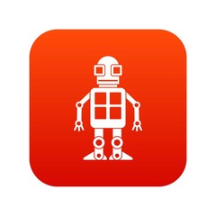 Artificial intelligence concept icon digital red