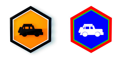 Ikona sześciobok 3D sześciokąt © vempireart