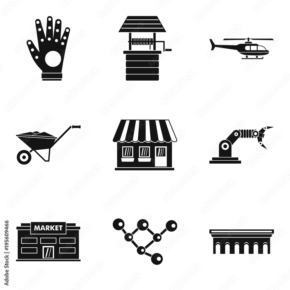 Poster desire icons set, simple style