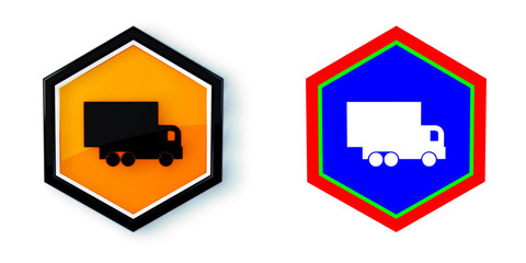 Ikona sześciobok 3D sześciokąt © vempireart