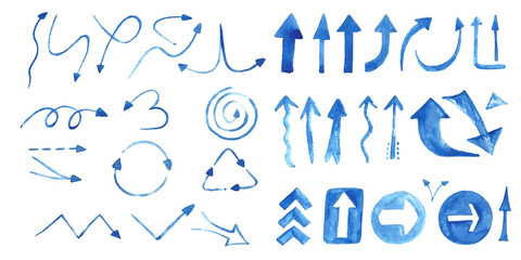 Set of arrows isolated on white background.