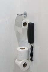 Phone and toilet paper