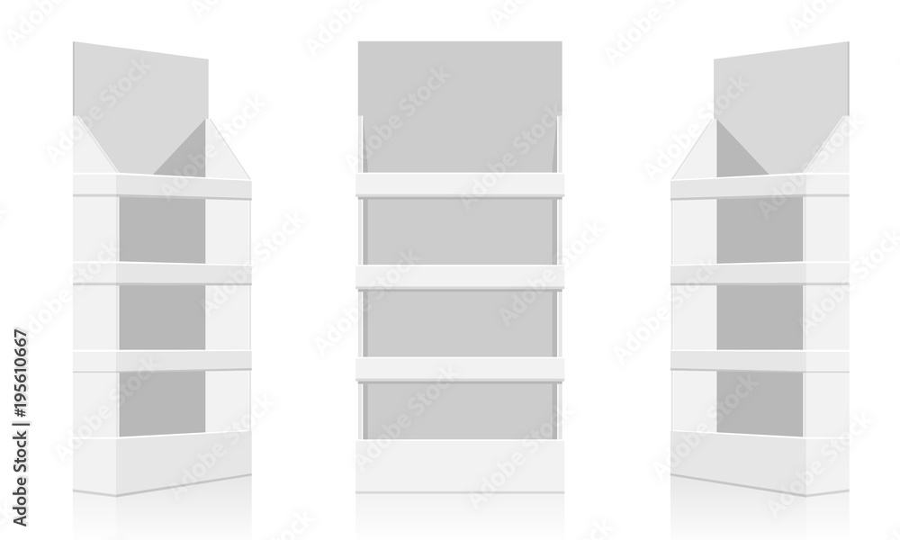 Wall mural pos display mockup - front view. flat and solid color design vector