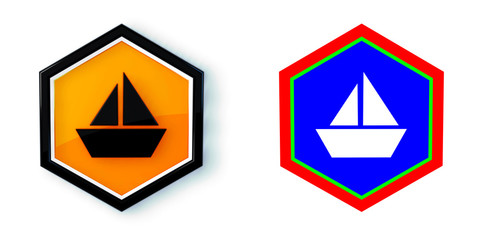 Ikona sześciobok 3D sześciokąt © vempireart