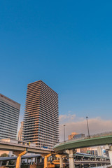 Obraz premium Osaka cityscape - Nakanoshima district at dusk - Osaka Japan