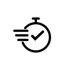 Time icon. Fast time vector icon. Deadline icon.