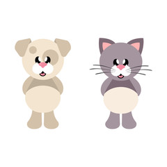 cartoon cute dog and vector