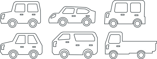 Car outline icon set