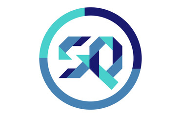 SQ Global Blue Ribbon letter Logo