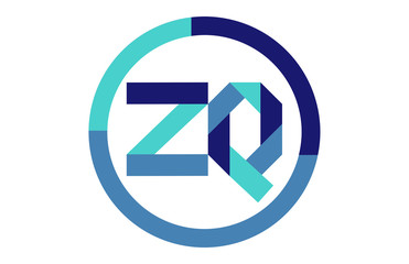 ZQ Global Blue Ribbon letter Logo