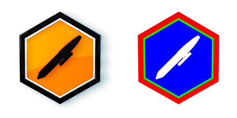 Fototapeta premium Ikona sześciobok 3D sześciokąt