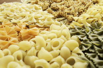Close of uncooked macaroni