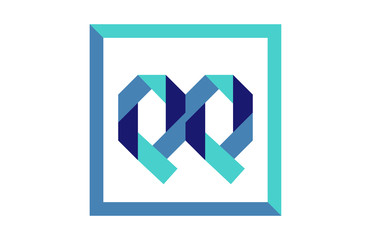 QQ Square Ribbon Letter Logo