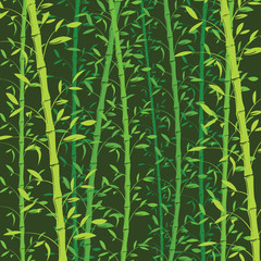Seamless bamboo pattern background. Green bamboo wallpaper - vector illustration