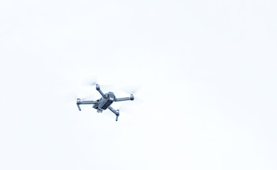 Quadrocopter is flying in the sky