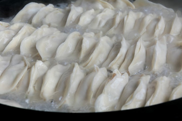 pot stickers gyoza ,Chinese cuisine, view from the top.