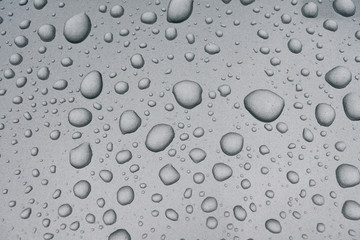 Water drops on metal surface