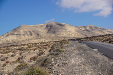 Lonely Road in the Desert , Fuerteventura Canary Islands