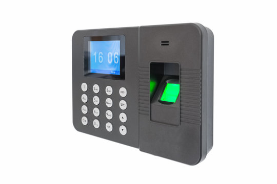 fingerprint attendance machine isolated