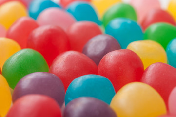 closeup of colorful round candies texture