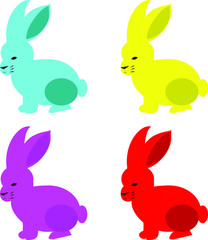 Bright, Colourful Rabbits
