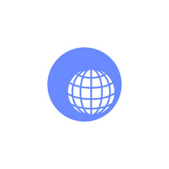 blue and white vector illustration planet icon