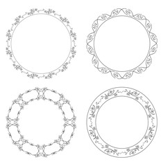floral vector frames - flowers and branches