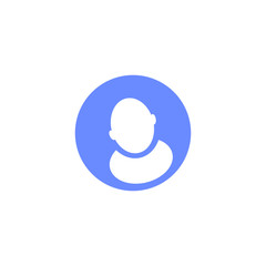 blue and white round illustration vector user icon