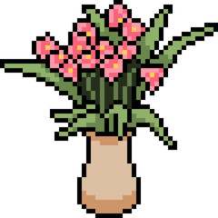 Obraz premium vector pixel art plant pot