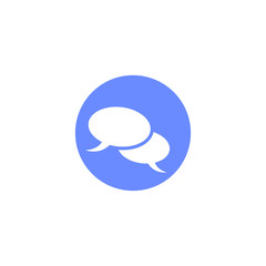 blue and white vector illustration of messaging icon
