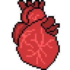 Obraz premium vector pixel art heart