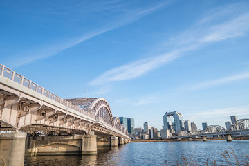 Fototapeta premium Osaka cityscape - Umeda district - Osaka Japan