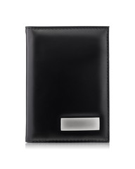 Passport wallet isolated on white background. Template of leather purse for your design.