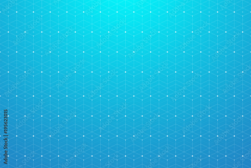 Poster Geometric pattern with connected line and dots. Graphic background connectivity. Modern stylish polygonal backdrop for your design, illustration.