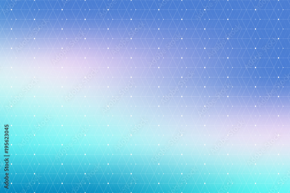 Aufkleber Blue geometric pattern with connected lines and dots. Graphic background connectivity. Modern stylish polygonal backdrop communication compounds for your design. Lines plexus, illustration.