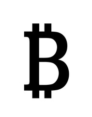 Symbol of cryptocurrency bitcoin, monochromatic version, copy space.
