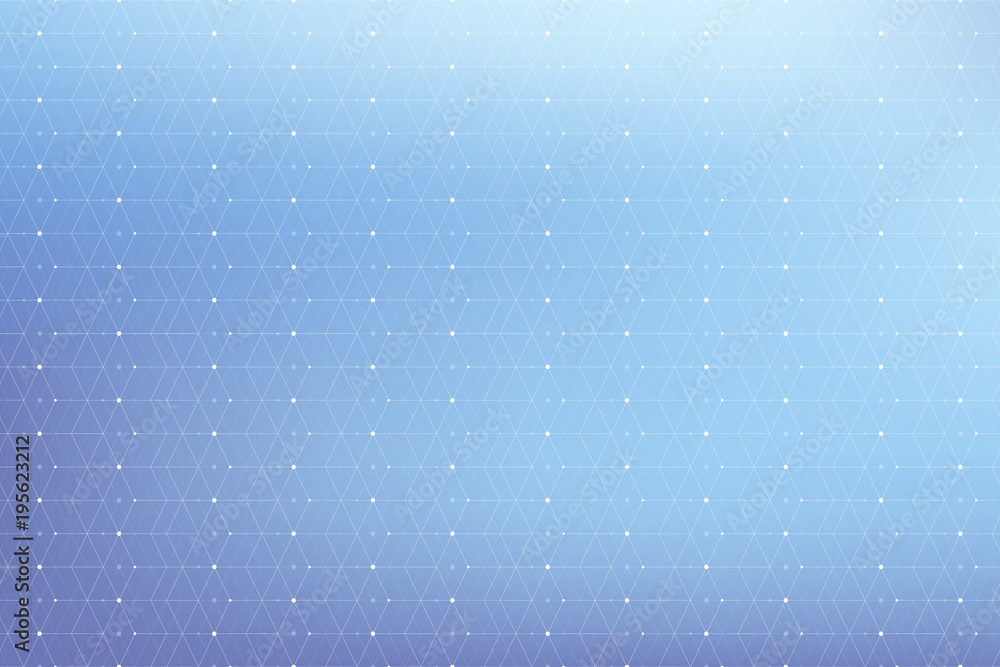 Poster Geometric pattern with connected line and dots. Graphic background connectivity. Modern stylish polygonal backdrop for your design, illustration.