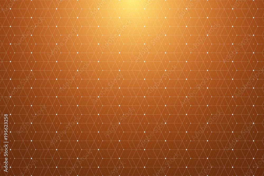Poster Geometric pattern with connected line and dots. Graphic background connectivity. Modern stylish polygonal backdrop for your design, illustration.