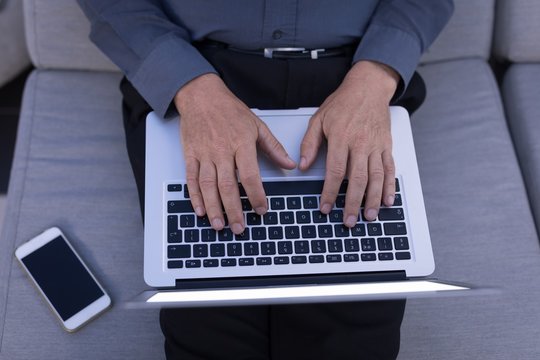 Businessman using a laptop