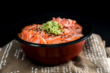 japanese food Mix Sashimi Chirashi Rice Bowl