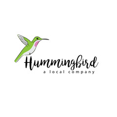 Hummingbird icon or symbol. EPS10 vector illustration.