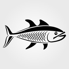 Fish icon isolated on white background.
